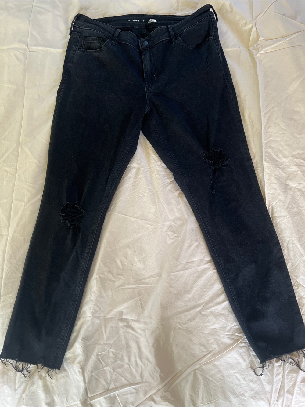 Old Navy Black Skinny Jeans with Distressed Knees